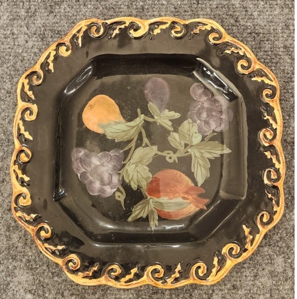 Vintage Raymond Waites Pompeii Decorative Octagonal Ceramic Plate Wall Hanging